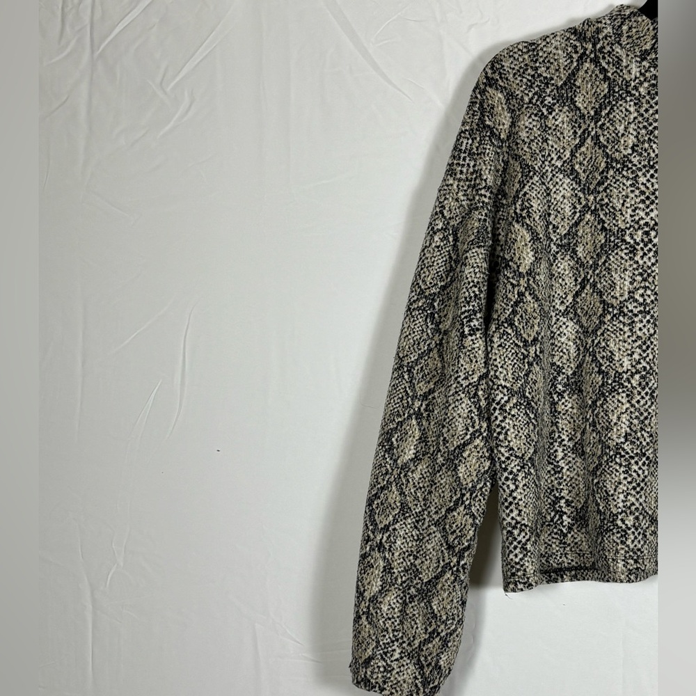 Zara Black Cream Snakeskin Print Sweater- M - Picture 5 of 9